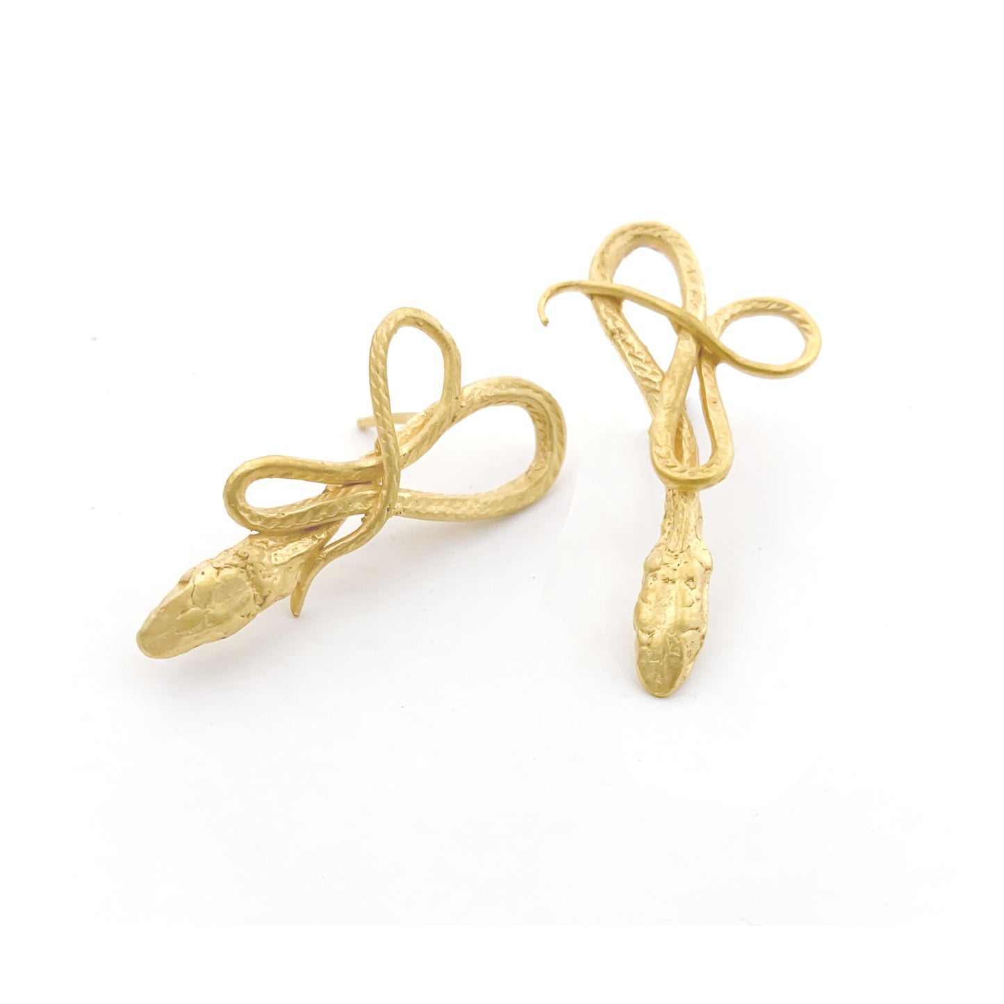 Small Gold Serpentine Earrings