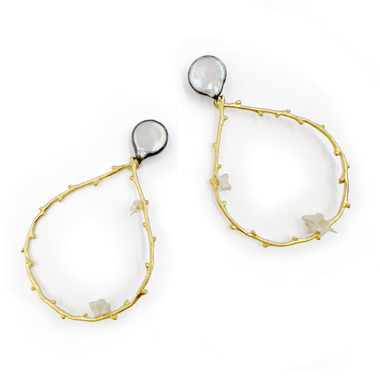 Baroque Pearl Tetra Earrings