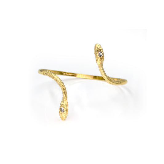 18k Gold Vermeil Aquamarine Serpentine Cuff