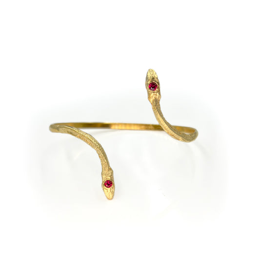 18k Gold Vermeil Ruby Serpentine Cuff