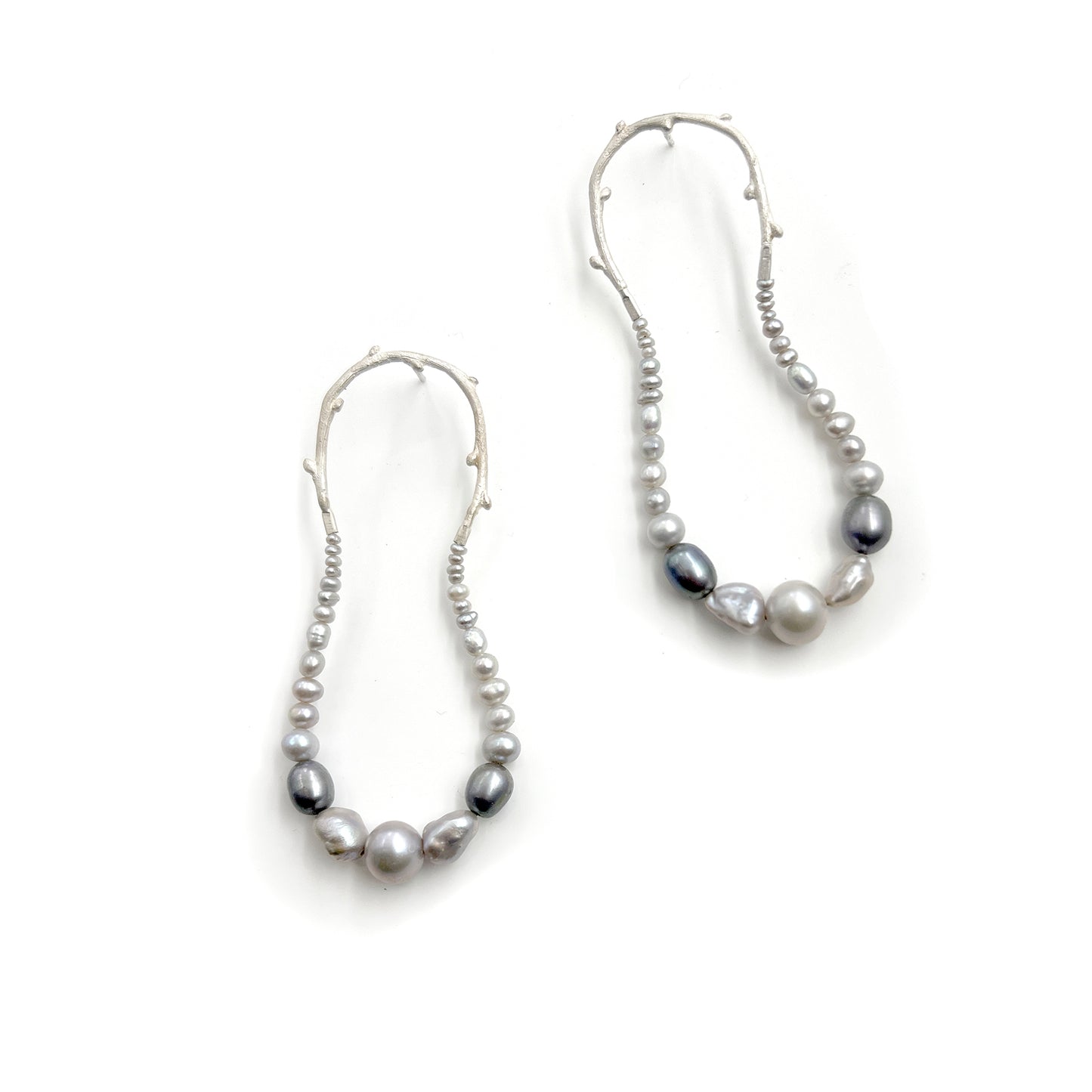 Large Grey Pearl Maxima Earrings