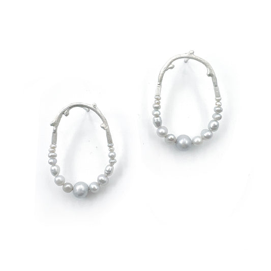 Small Grey Pearl Maxima Earrings