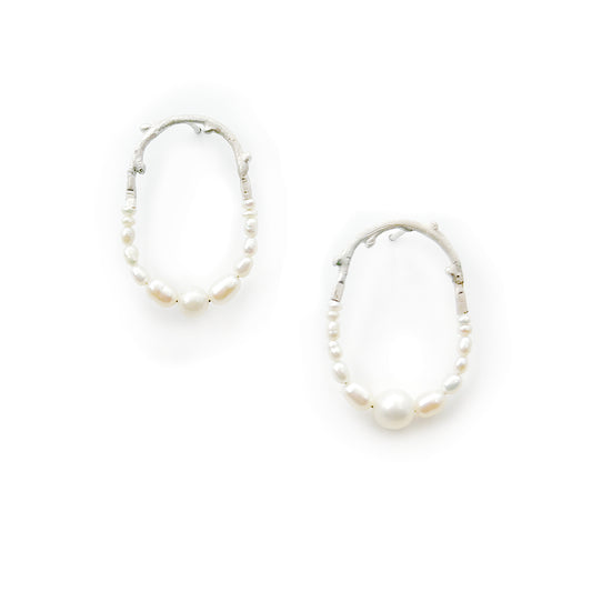 Small White Pearl Maxima Earrings